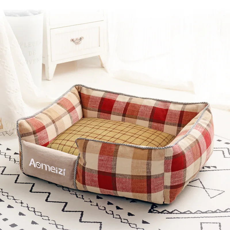 Big Dog Bed Removable Pet Sofa Bed featuring soft flannel and Arctic velvet, designed for small, medium, and large dogs with a waterproof bottom.