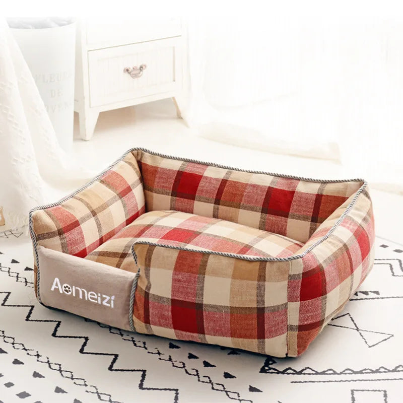 Big Dog Bed Removable Pet Sofa Bed featuring soft flannel and Arctic velvet, designed for small, medium, and large dogs with a waterproof bottom.