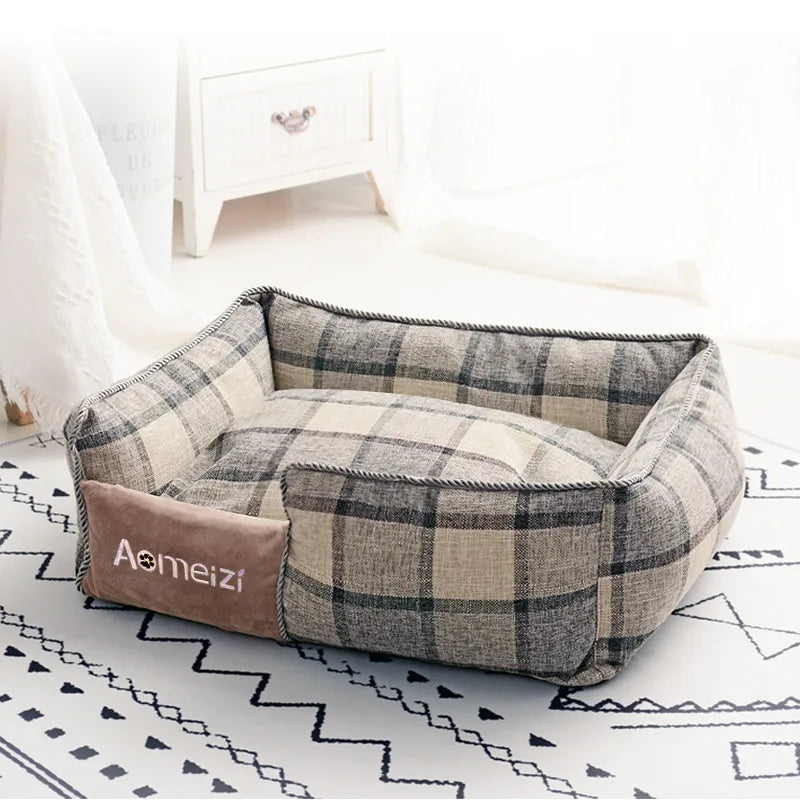 Big Dog Bed Removable Pet Sofa Bed featuring soft flannel and Arctic velvet, designed for small, medium, and large dogs with a waterproof bottom.