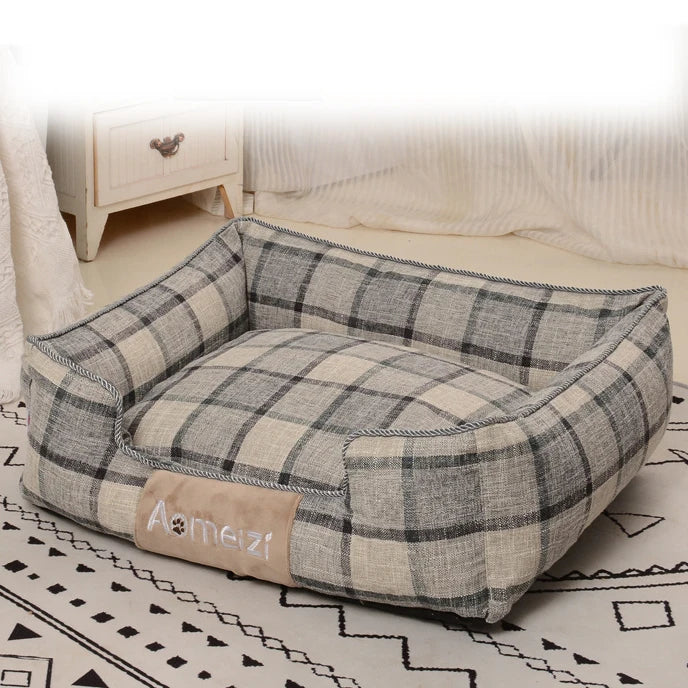 Big Dog Bed Removable Pet Sofa Bed featuring soft flannel and Arctic velvet, designed for small, medium, and large dogs with a waterproof bottom.