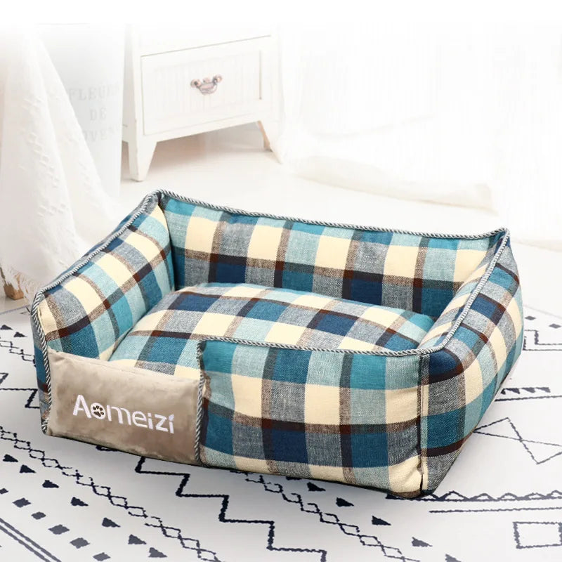 Big Dog Bed Removable Pet Sofa Bed featuring soft flannel and Arctic velvet, designed for small, medium, and large dogs with a waterproof bottom.