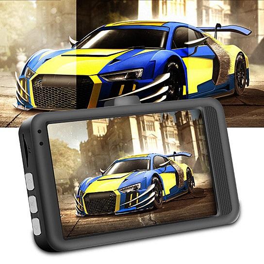 Black Box Dash Cam 1080P with G-Sensor, compact design, and wide-angle lens mounted in a car, capturing clear video footage.