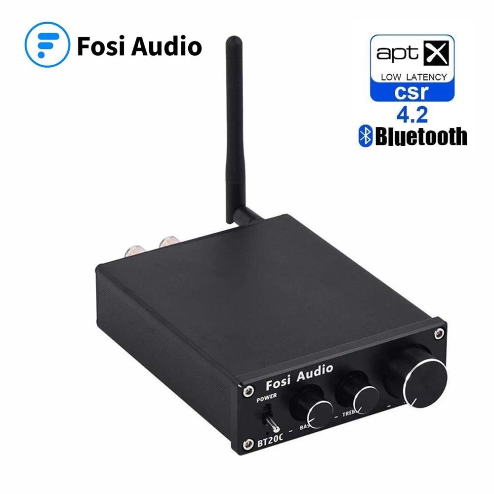 Bluetooth 4.2 Power Sound Amplifiers Subwoofer Amplifier with sleek design and connectivity options for home theater.