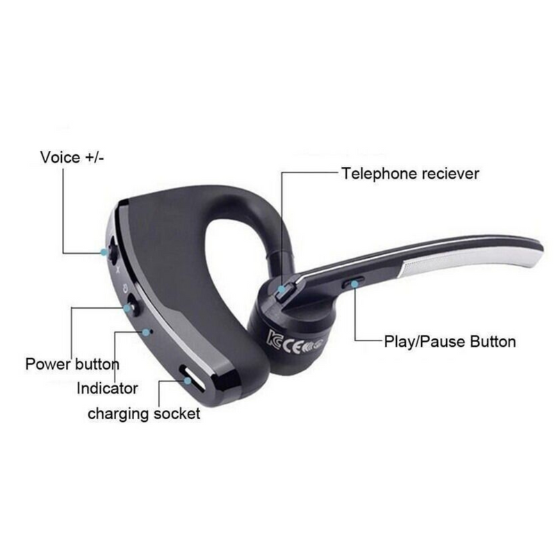 Bluetooth Earpiece Wireless Headset with noise cancelling technology, designed for hands-free calling and comfort.