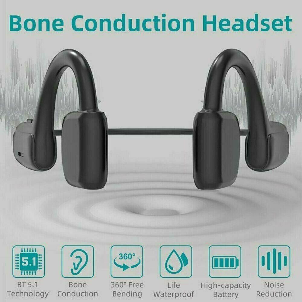 Bone Conduction Headphones Bluetooth 5.1, lightweight and ergonomic design, perfect for outdoor activities.