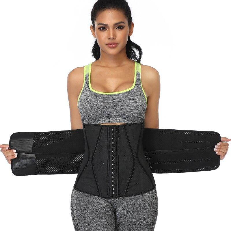 Boned Latex Waist Trainer Corset for Women, designed for weight loss and body shaping, featuring a sleek design and comfortable materials.