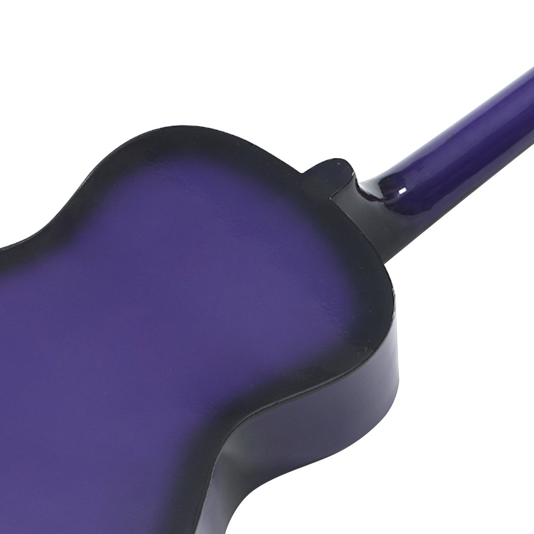 BoPeep 34 Inch Wooden Folk Acoustic Guitar in pink with a sleek design, featuring a laminated linden body and solid eco-rosewood fingerboard.