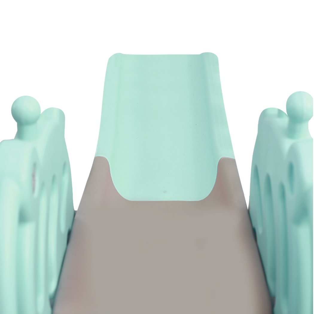 BoPeep Kids Slide Outdoor Basketball Ring Activity Center featuring a green slide, basketball hoop, and climbing stairs designed for toddlers.