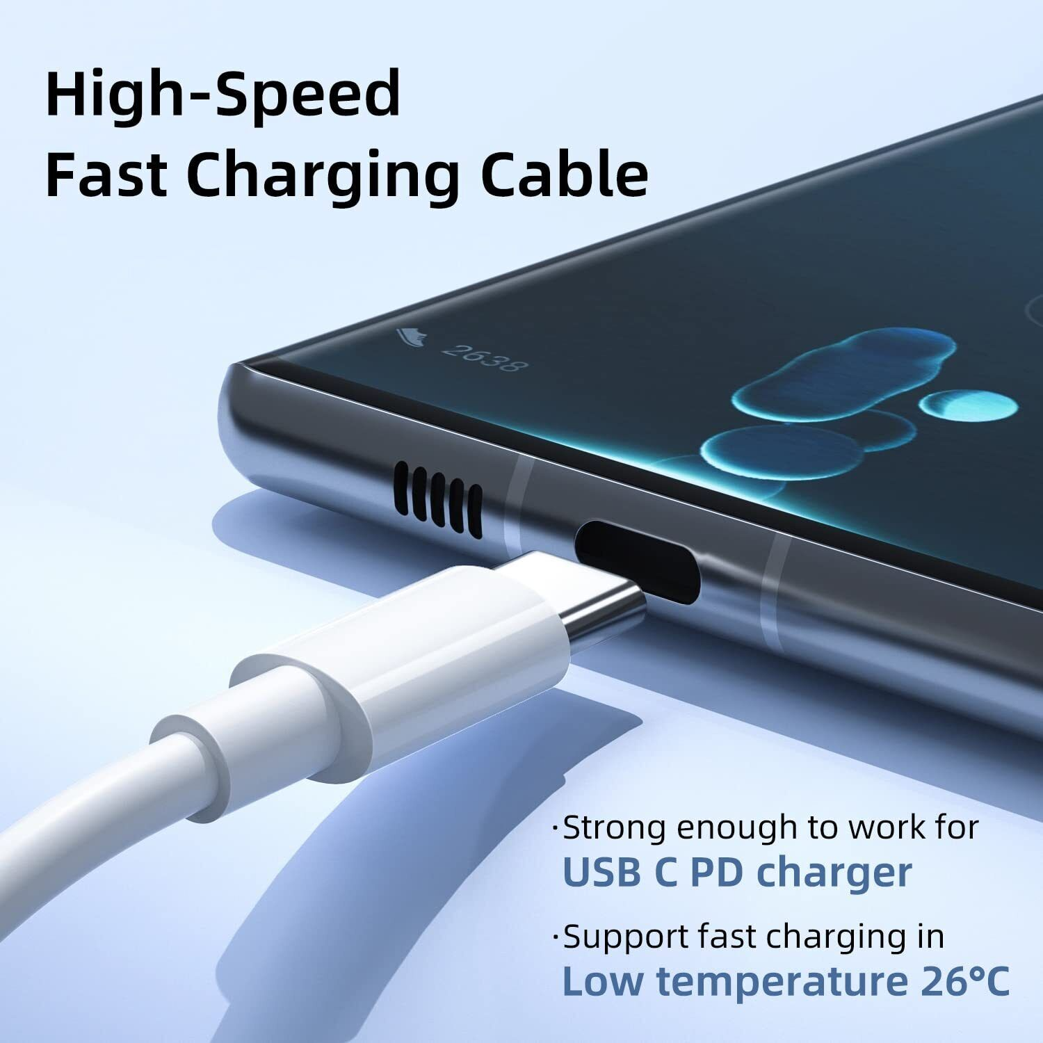 Braided USB C Type-C Fast Charging Data SYNC Charger Cable Cord in various lengths, showcasing its durable design and compatibility.