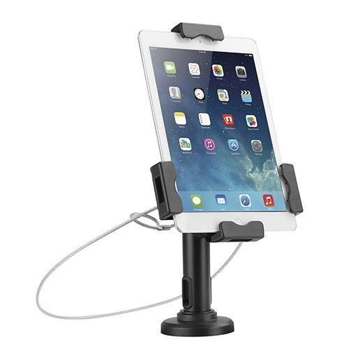 Brateck 2-in-1 Multi-Purpose Anti-Theft Tablet Countertop Kiosk displaying a tablet securely mounted with adjustable features.