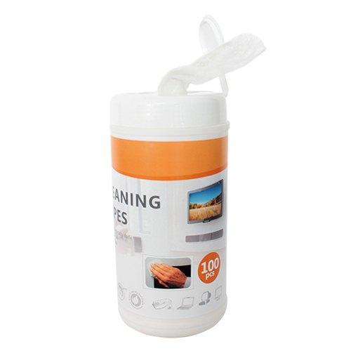Brateck Non-Woven Cleaning Wipe pack containing 100 wipes for cleaning LCD and LED displays, featuring a flip-top cap for easy access.