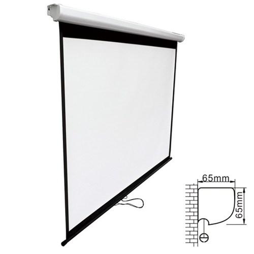 BRATECK Projector Standard Auto-lock Manual Projection Screen PSBA90 with black-backed fiberglass matte white material and auto-lock mechanism.