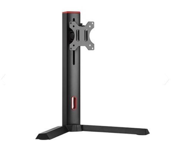 Brateck Single Screen Classic Pro Gaming Monitor Stand with a sleek matte black finish, supporting a 17'-32' monitor.