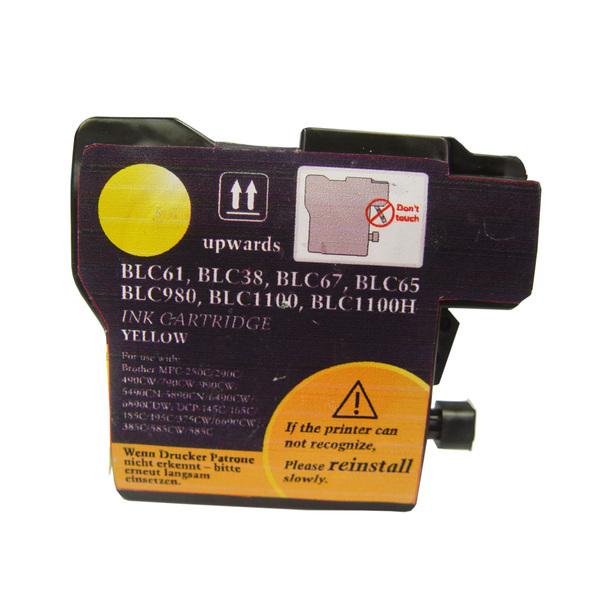 BROTHER LC38 LC67 Yellow Compatible Inkjet Cartridge with vibrant yellow ink for high-quality printing.