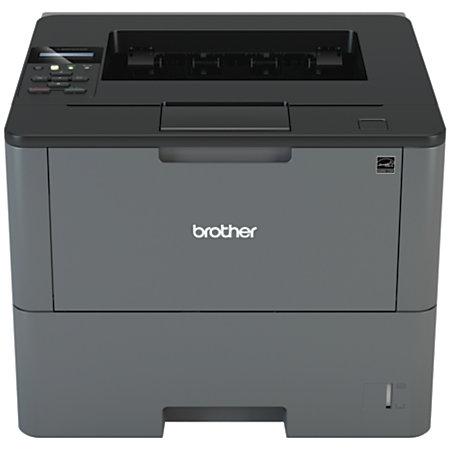 Brother HL-L6200DW wireless high-speed mono laser printer with a sleek design, featuring a control panel and paper trays.
