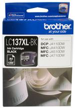 Brother LC-137XLBK Black Ink Cartridge designed for high-quality printing, compatible with various Brother printer models.