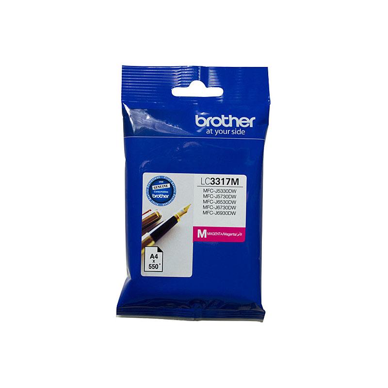 BROTHER LC3317 Magenta Ink Cartridge with vibrant color and packaging details.