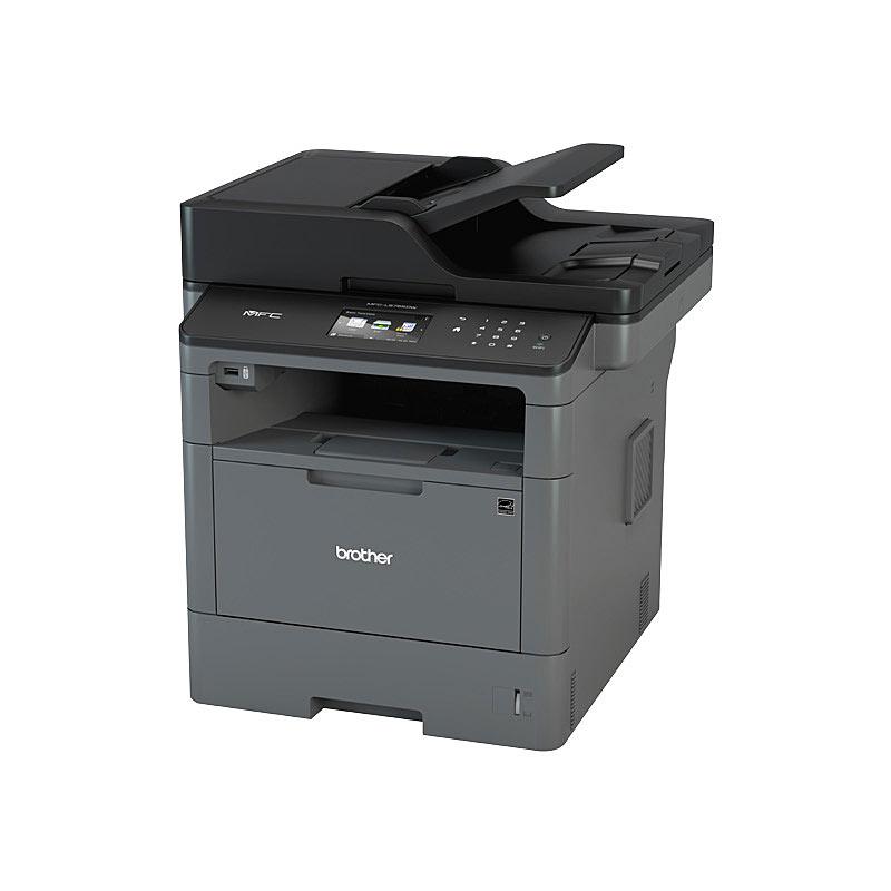 BROTHER MFC-L5755DW Laser printer with a sleek design and touchscreen interface, ideal for office use.