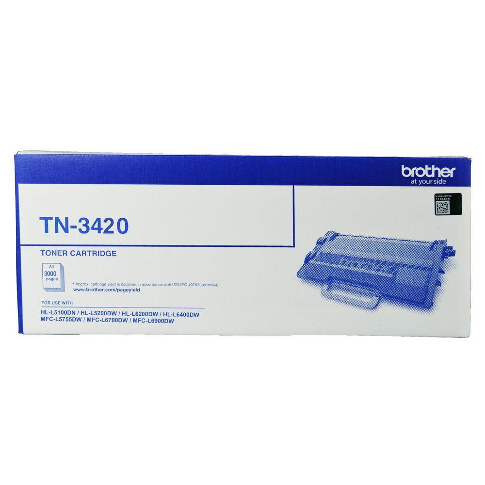 Brother TN-3420 Mono Laser Toner cartridge, designed for high yield printing with compatible Brother printers.