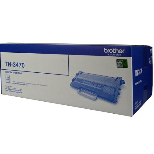 Brother TN-3470 Mono Laser Toner cartridge, designed for high yield printing with crisp black output.