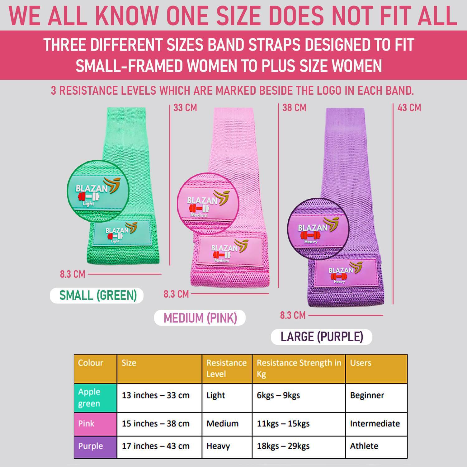 15 Pcs Resistance Tube Booty Bands Set in Apple Green, Pink, and Purple, featuring various resistance levels and accessories for home workouts.