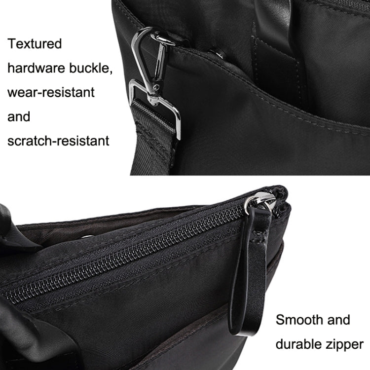 Business Briefcase Handbag in black oxford cloth, showcasing dual-purpose design with anti-theft magnetic buckle and spacious compartments.