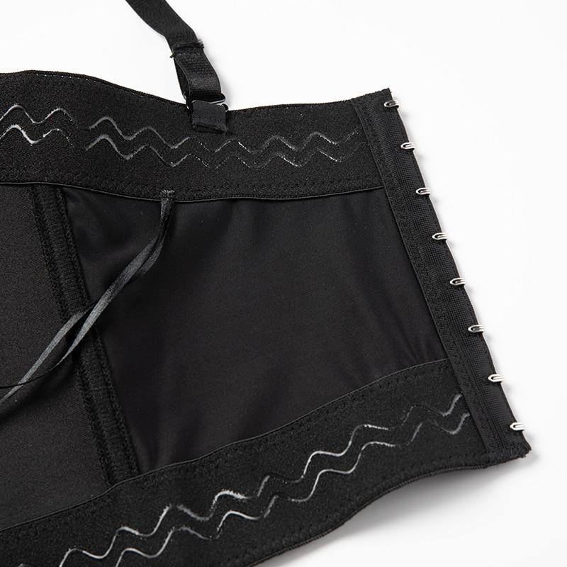 PU Leather Gothic Corset Vest with padded bra top, showcasing a stylish strapless design perfect for gothic and steampunk fashion.