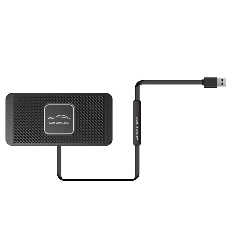 C1 30cm Short Cable 15W QI Car Wireless Charger with anti-skid silicone pad, designed for secure and efficient charging in vehicles.