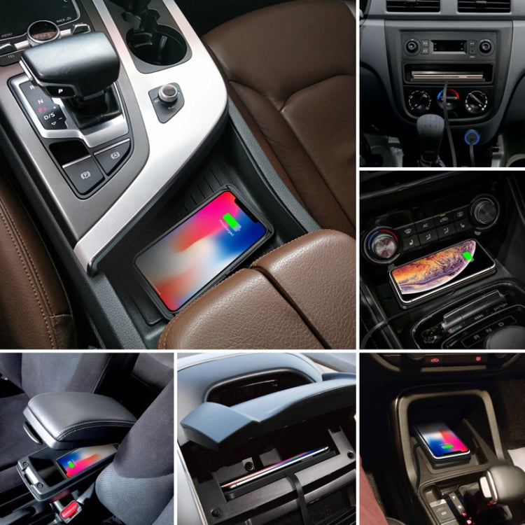 C1 30cm Short Cable 15W QI Car Wireless Charger with anti-skid silicone pad, designed for secure and efficient charging in vehicles.