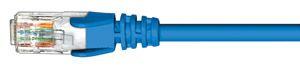 CABAC 0.5m CAT6 RJ45 Ethernet patch lead in blue, featuring snagless connectors for secure connections.