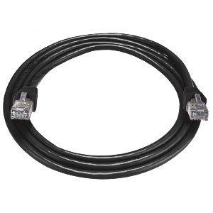 CABAC 5m CAT6 RJ45 LAN Ethernet Network Black Patch Lead with connectors on both ends.