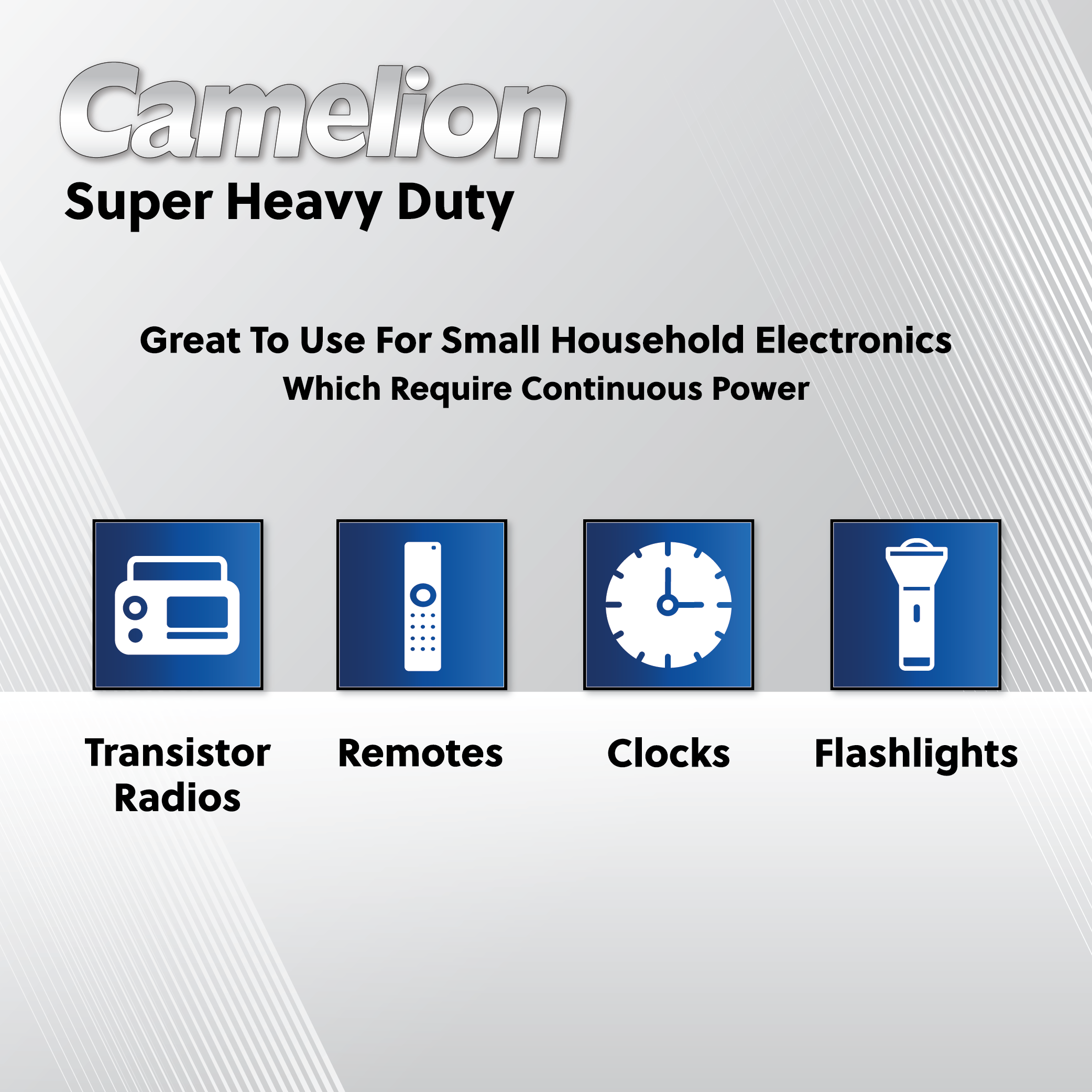 Camelion 9V Super Heavy Duty battery pack, showcasing its zinc carbon design and packaging.