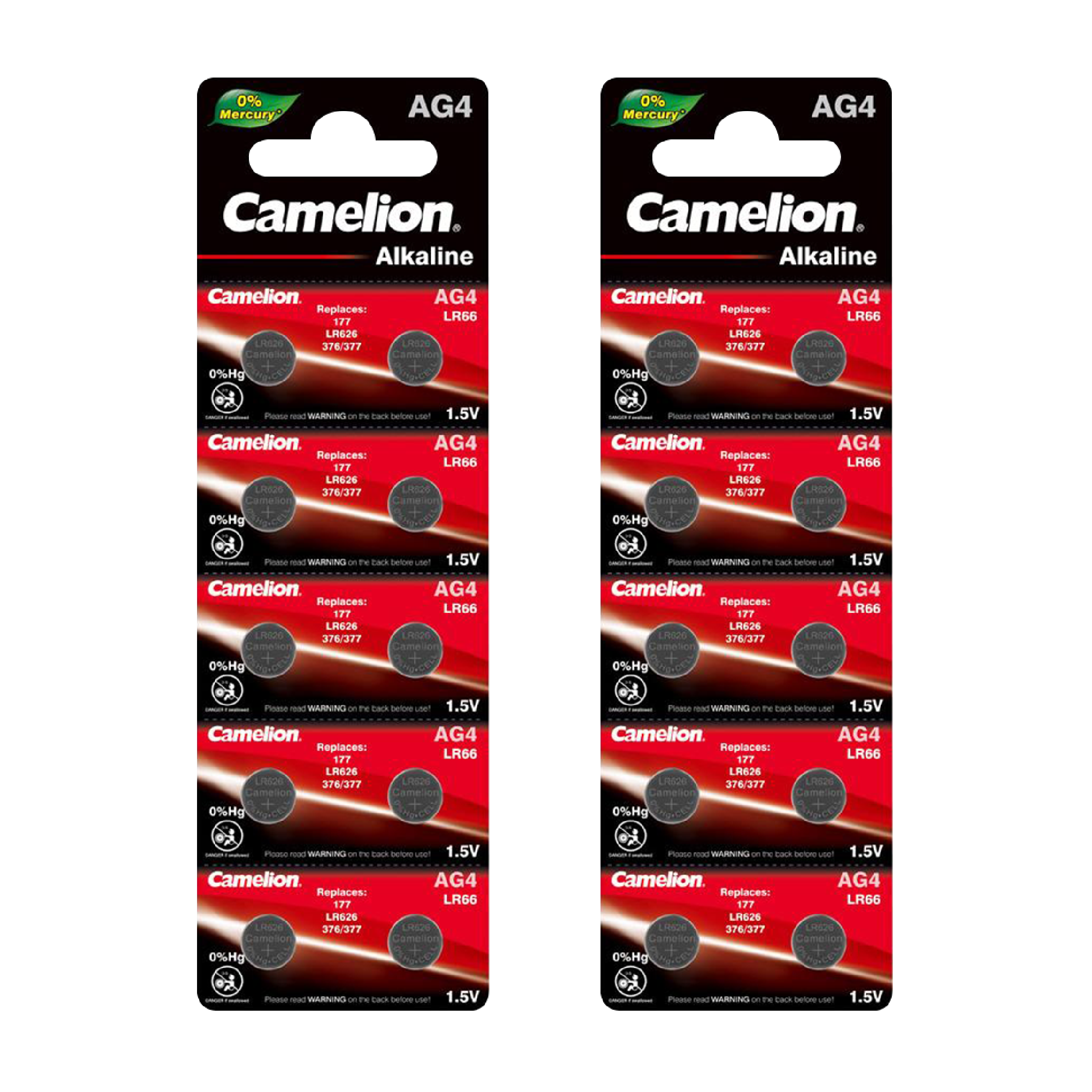 Camelion AG4 Alkaline Button Cell batteries in a 20 pack, ideal for various electronic devices.