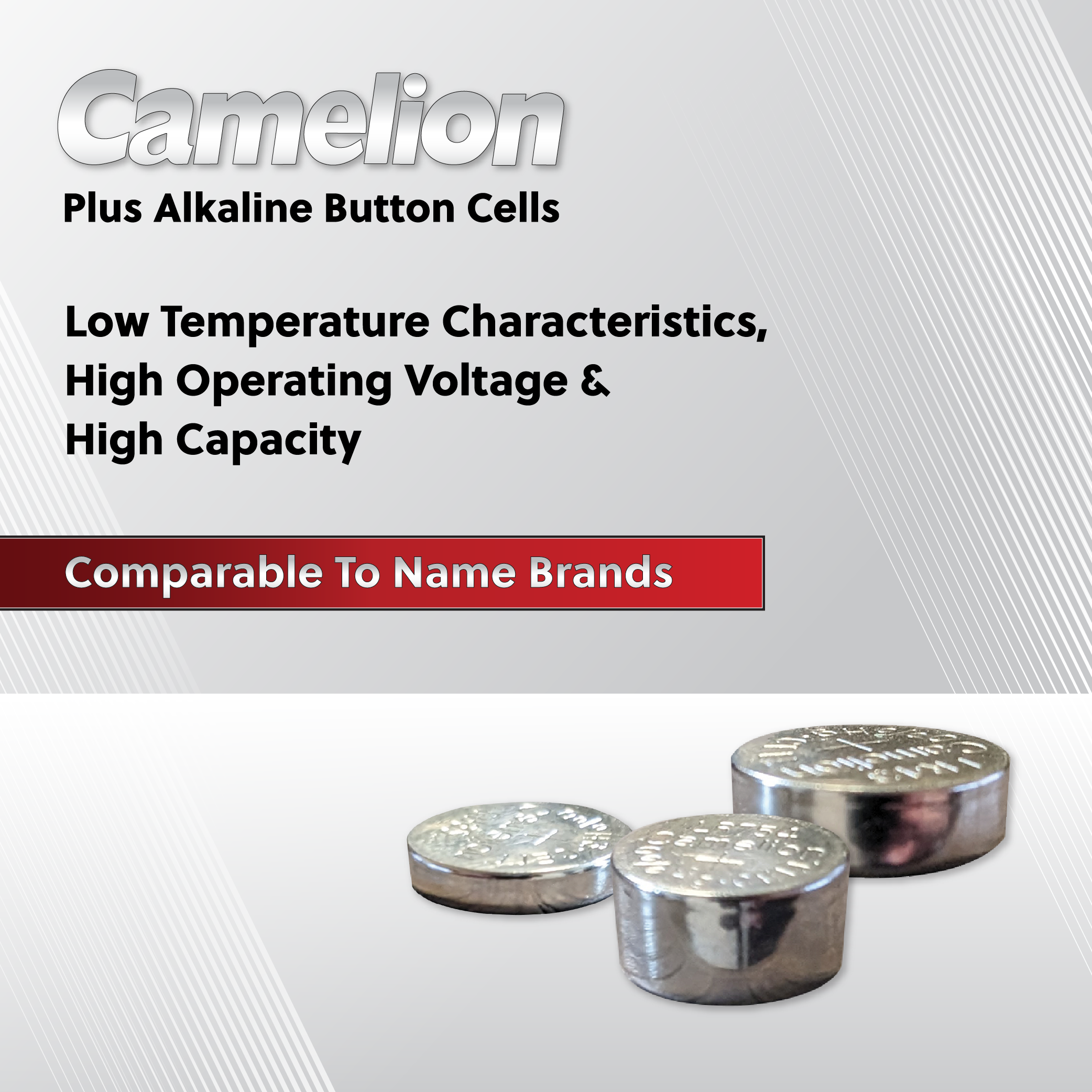 Camelion AG4 Alkaline Button Cell batteries in a 20 pack, ideal for various electronic devices.
