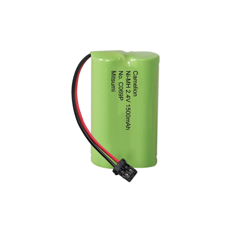 Camelion C069P Cordless Phone Battery with Mitsumi connector, 1500mAh capacity, packaged in blister for protection.