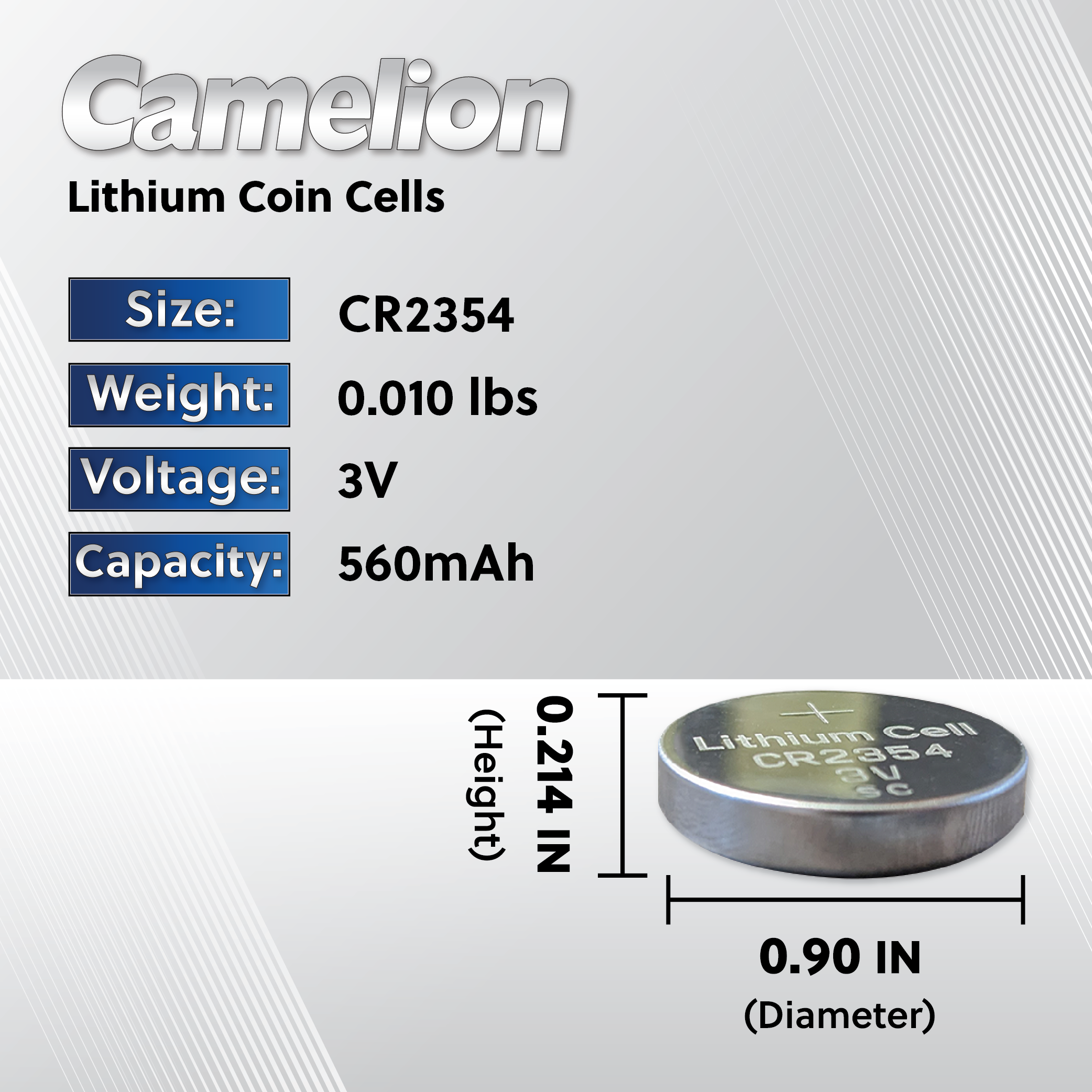 Camelion CR2354 CR 2354 3 Volt Lithium Coin Button Cell Battery, compact and reliable for various electronic devices.