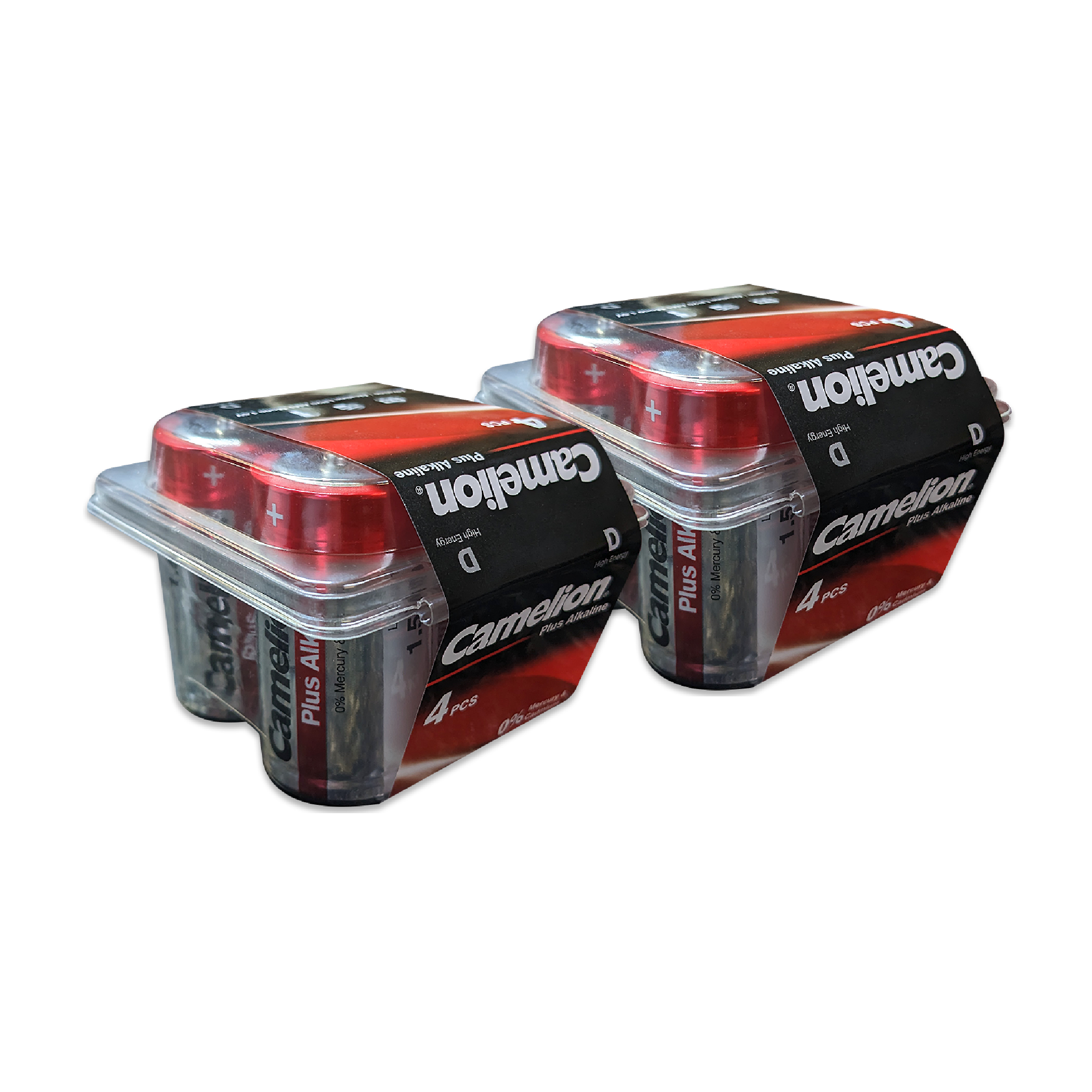 Camelion D Plus Alkaline Batteries 8 Pack, featuring durable design and reliable power for high drain devices.