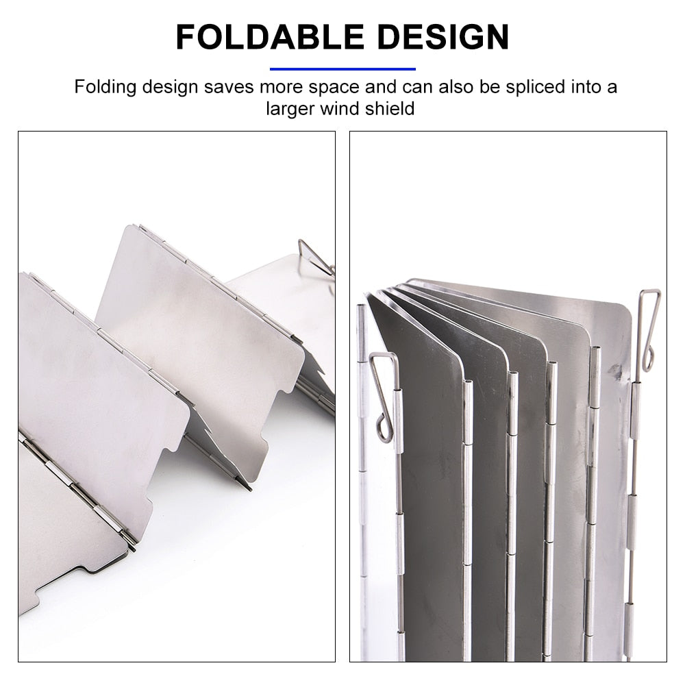 Camping Cookware Set featuring a windproof gas stove and stainless steel construction, ideal for outdoor cooking.