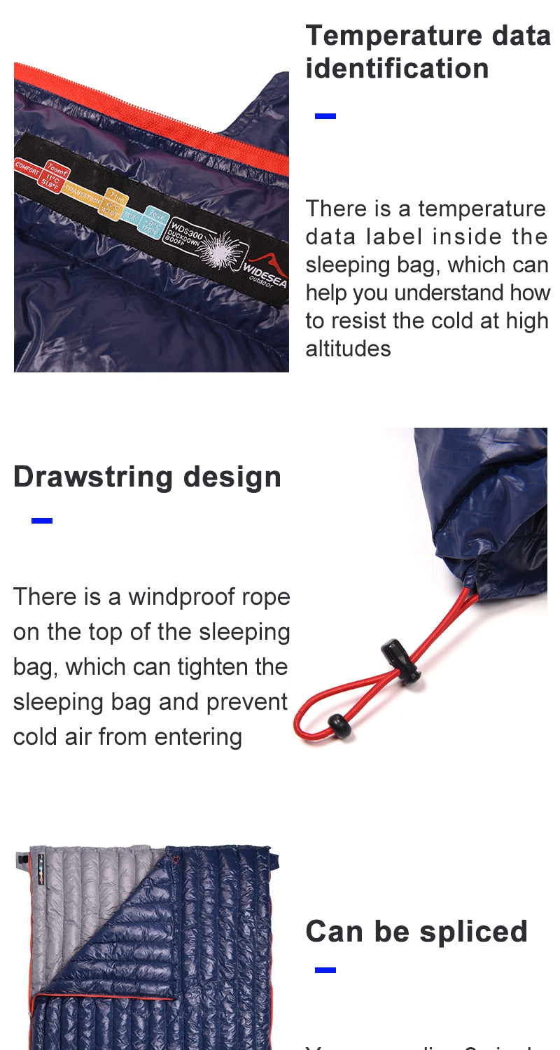 Camping Ultralight Sleeping Bag in a natural outdoor setting, showcasing its waterproof nylon fabric and compact design.