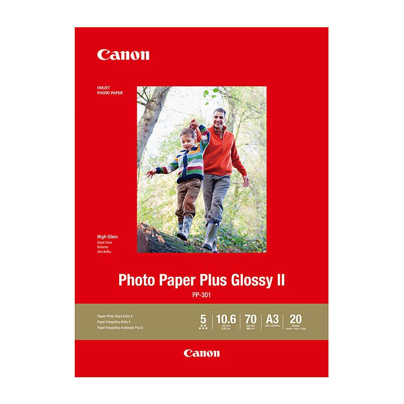 CANON A3 Photo Plus Glossy paper pack containing 20 sheets, ideal for high-quality photo printing.