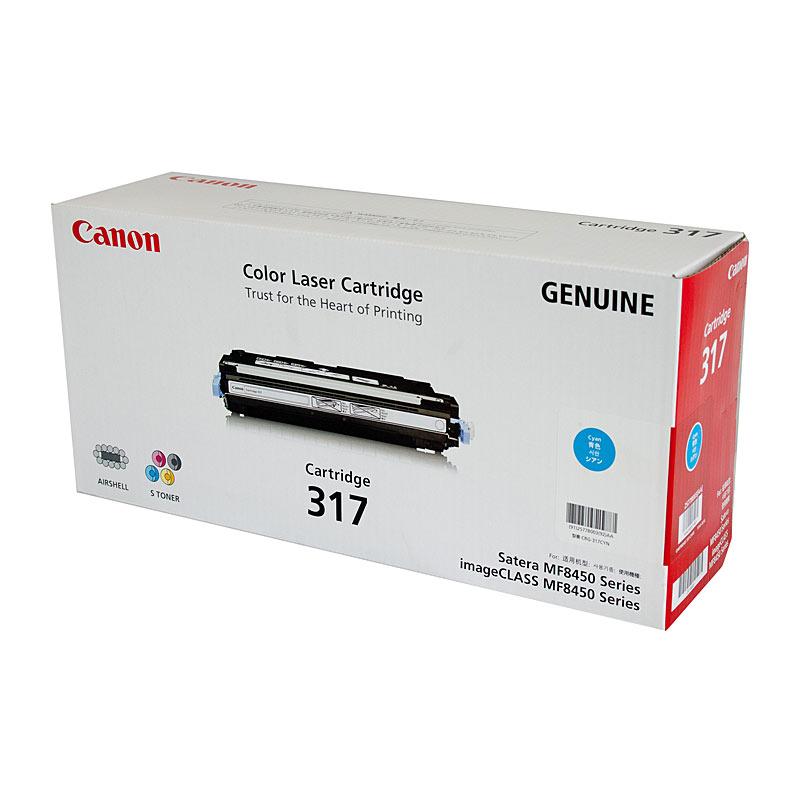 CANON Cartridge317 Cyan Toner cartridge, designed for high-quality printing with a yield of 4,000 pages, compatible with Canon ImageClass printers.