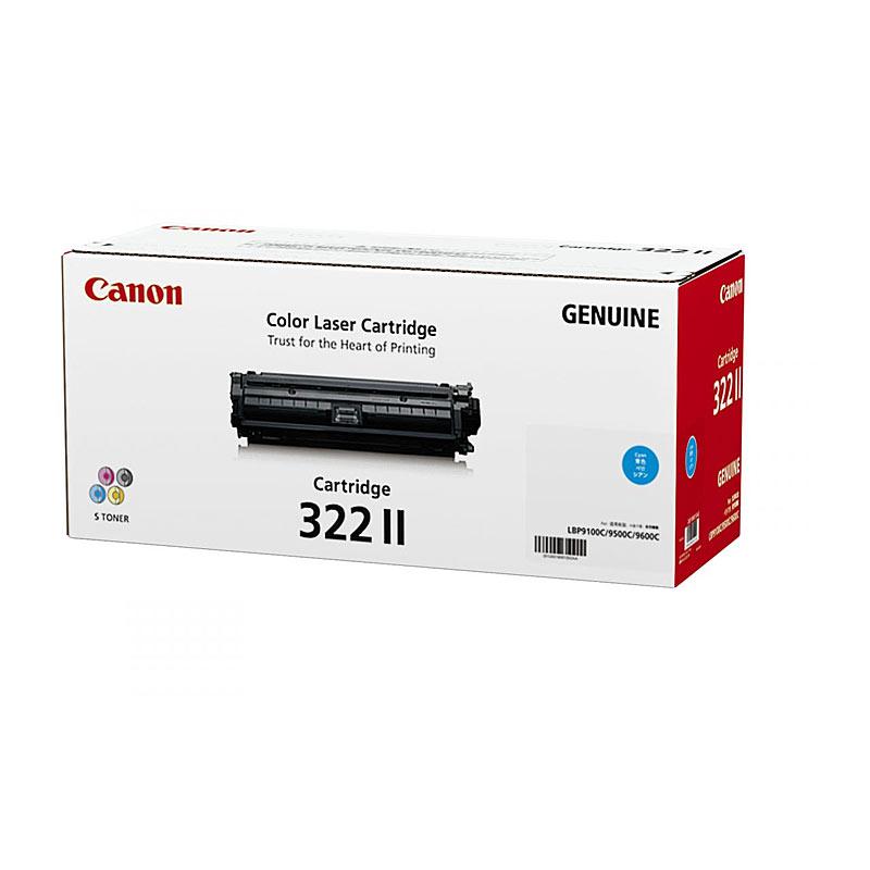 CANON Cartridge322 Cyan HY Toner cartridge with vibrant cyan color, designed for high-quality printing.