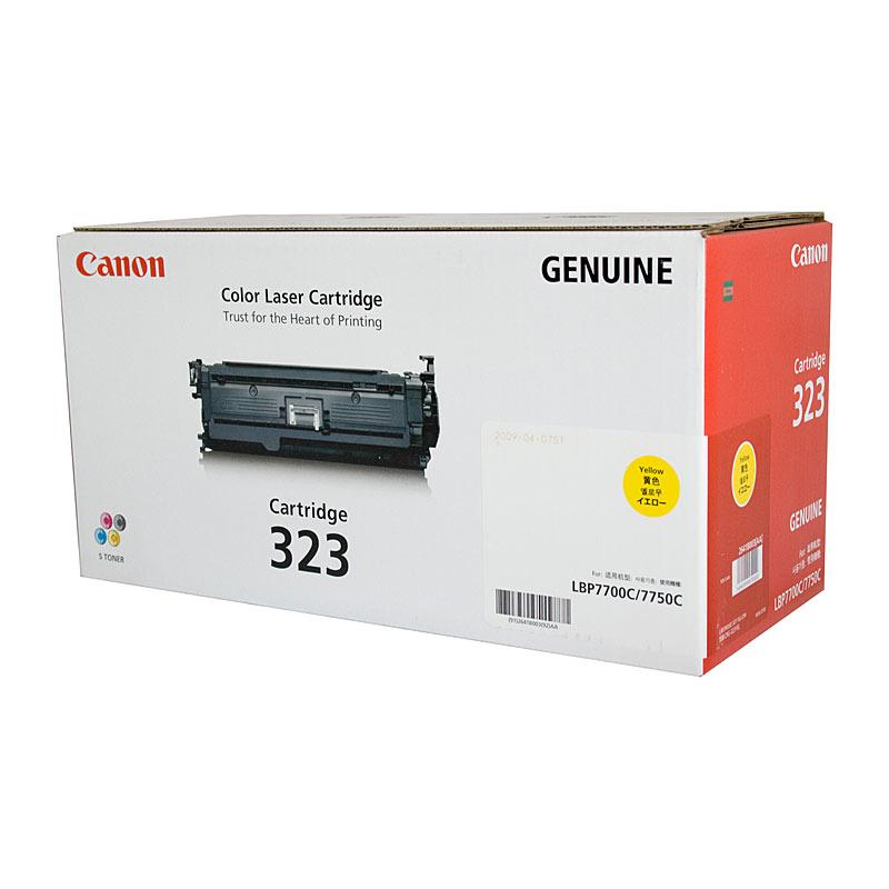 CANON Cartridge323 Yellow Toner cartridge, designed for high-quality printing with a yield of 8,500 pages, compatible with Canon Laser Shot LBP7750CDN.