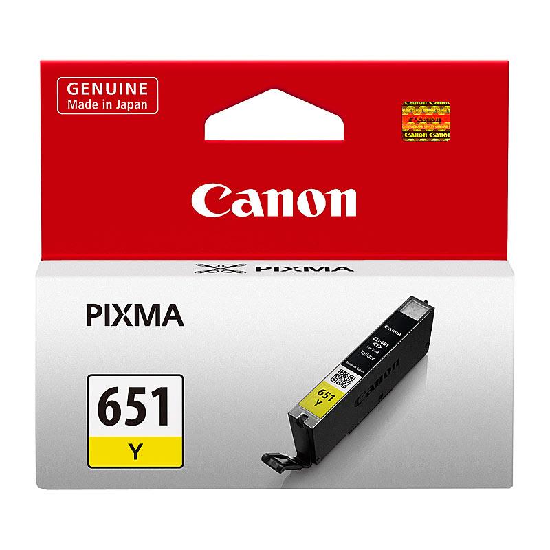 CANON CLI651 Yellow Ink Cartridge showcasing its vibrant yellow color and design, suitable for various Canon printers.