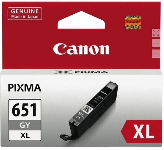 Canon CLI651XLGrey Cartridge for MG5460 and MG6360 printers, high capacity ink cartridge in grey color.