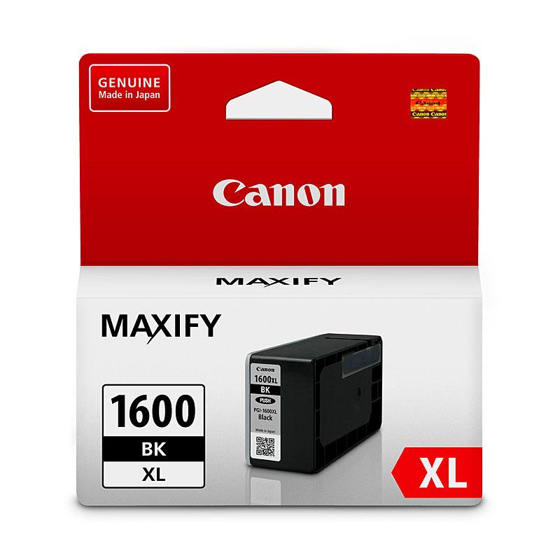 CANON PGI1600XL Black Ink Tank cartridge with packaging, designed for high-quality printing.