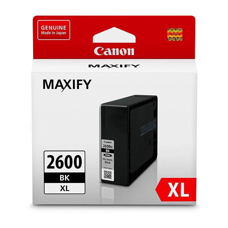 CANON PGI2600XL Black Ink Tank cartridge, designed for high-quality printing with a yield of 2500 pages, compatible with Canon Maxify printers.