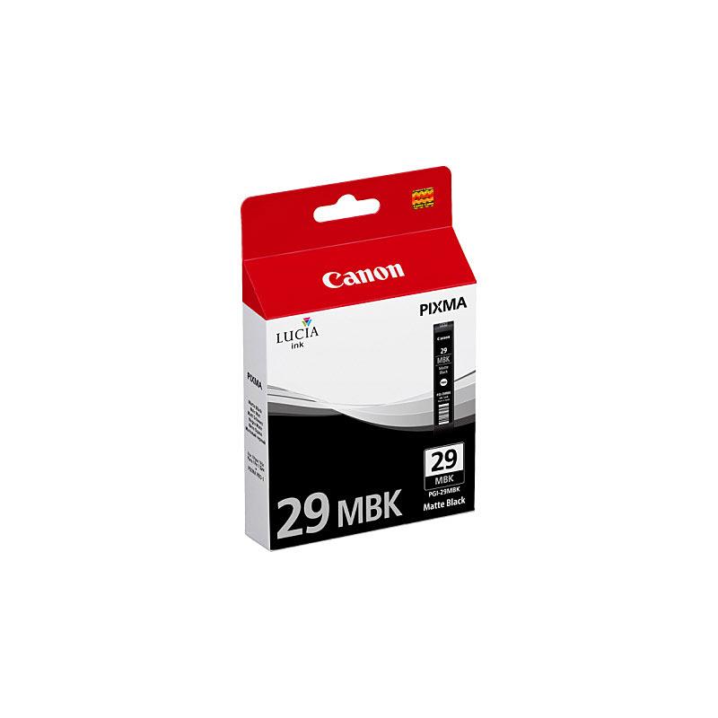 CANON PGI29 Matte Black Ink Tank cartridge, designed for high-quality printing with a yield of 505 pages, compatible with Canon PIXMA PRO1 printer.