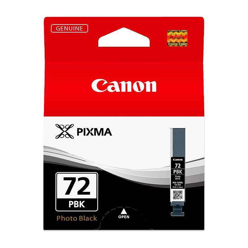 CANON PGI72 Photo Black Ink Cartridge with packaging, showcasing its premium quality and compatibility with Canon printers.
