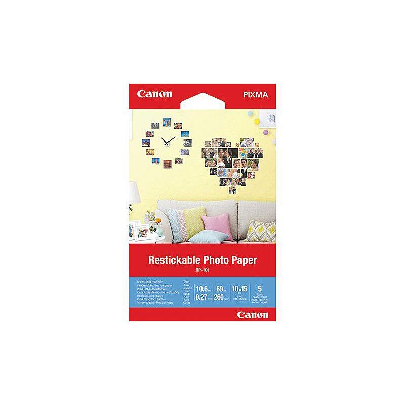 CANON Restickable Photo Paper pack showcasing premium quality and restickable features.